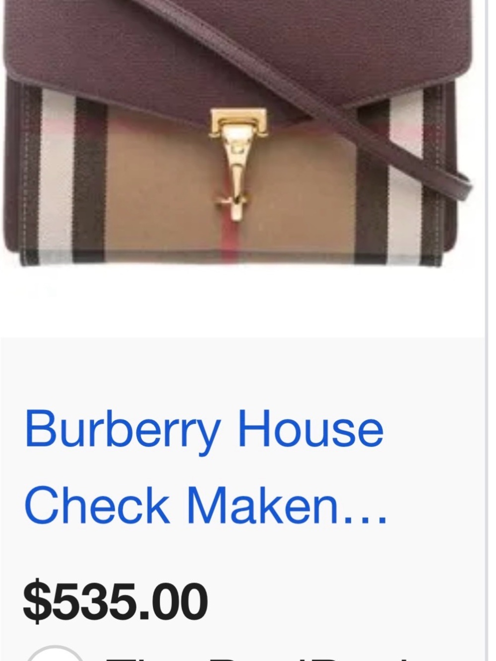 NWT Burberry Classic Check Crossbody Bag in Plum with Gold Hardware - Picture 3 of 9